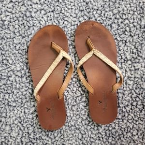 American Eagle Leather Crochet Sandals